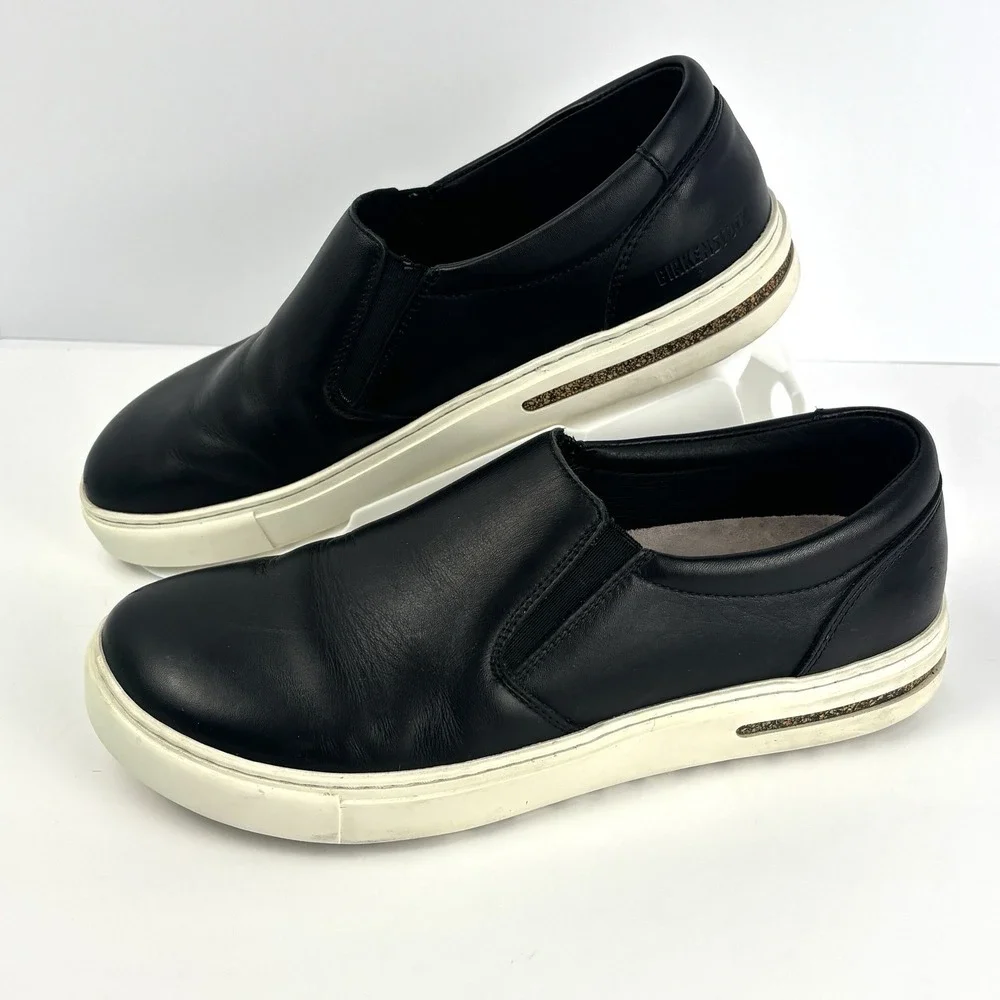 Birkenstock Oswego Slip On Sneakers Black Leather EU 40 US 9-9.5 Portugal
